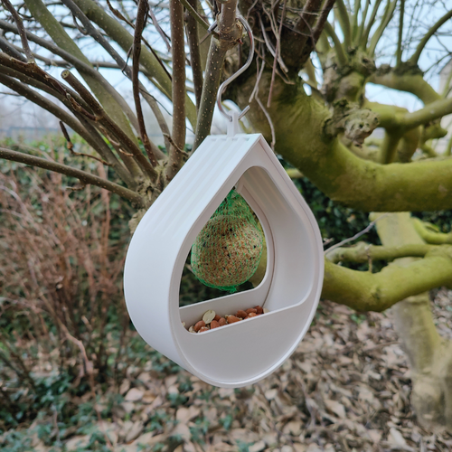 Drop habitat - modulaire vogelvoederbak - wit