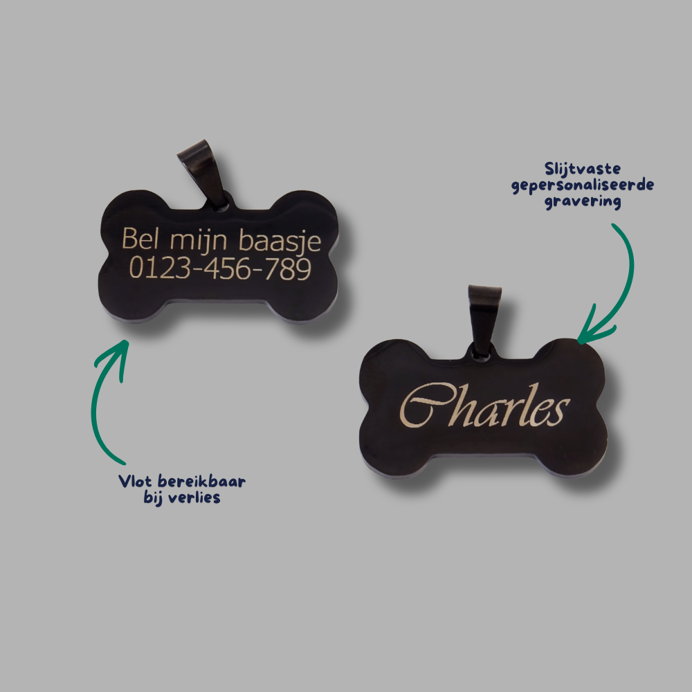 Gegraveerde hondenpenning - gepersonaliseerd