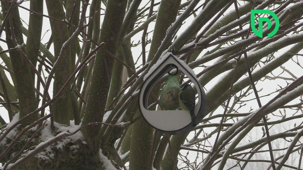 Modulaire design-voederplek voor kleine tuinvogels